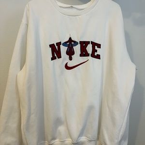 Oversized Spider-man embroidered Nike crew neck